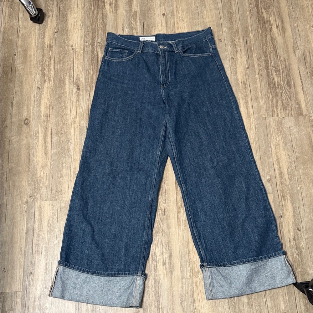 Zara Dark Blue Flare Jeans